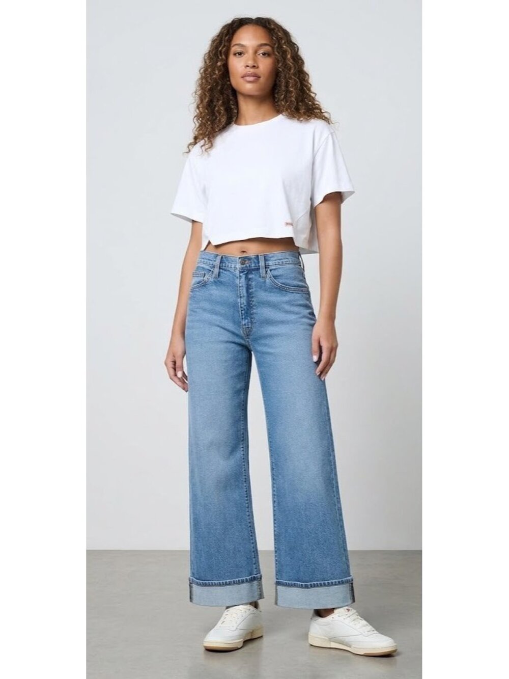 NWT Hudson Jolene in Burke High Waist Wide Leg Cuffed Stretch Jeans 30